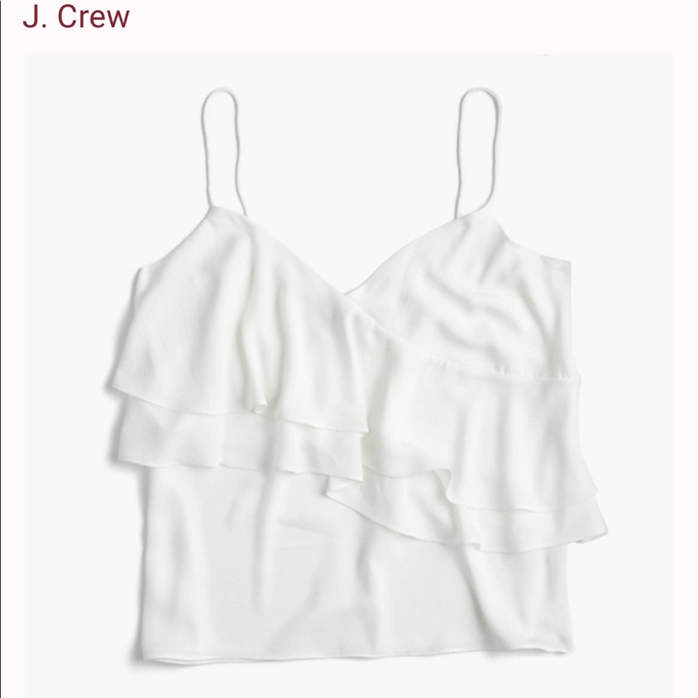 NWOT J. Crew Women's Drapey Ruffle Cami Tank Sz 2